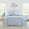 New 🧨 Discount 🔥 Nina 7-Piece Blue Botanical Cotton Full/Queen Comforter Bonus Set by Laura Ashley ⭐ 🥰