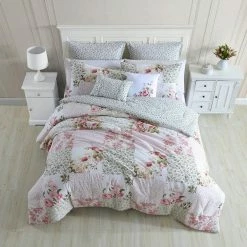 New 🥰 Discount 🎉 Ailyn 7-Piece Red Floral Cotton King Comforter Bonus Set by Laura Ashley 🎉 🔥 -Becky Cameron Shop laura ashley bedding sets ushs8k1175865 31 1000