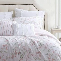 Outlet 👏 Discount 🔔 Fawna 7-Piece Pastel Red Cotton Full/Queen Bonus Comforter Set by Laura Ashley ⌛ 👏 -Becky Cameron Shop laura ashley bedding sets ushs8k1191990 31 1000