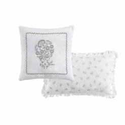 Top 10 🌟 Top 10 🎉 Cerie 5-Piece White Cotton Twin Bonus Comforter Set by Laura Ashley 🔥 👏 -Becky Cameron Shop laura ashley bedding sets ushs8k1207417 76 1000