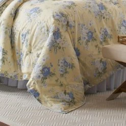 Cheapest 🔔 Buy 🎉 Maybelle 4-Piece Yellow Floral Cotton Queen Comforter Set by Laura Ashley 😀 🤩 -Becky Cameron Shop laura ashley bedding sets ushsa31149130 1f 1000