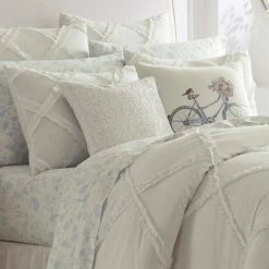 Cheap 🧨 Wholesale 🎉 Adelina 3-Piece White Solid Cotton King Comforter Set by Laura Ashley 🛒 ❤️ -Becky Cameron Shop laura ashley bedding sets ushsa51036867 40 1000