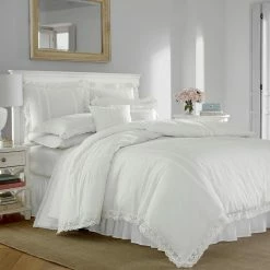 Buy 🥰 Coupon 🎁 Annabella 2-Piece White Solid Cotton Twin Comforter Set by Laura Ashley 👍 🥰