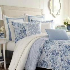 Brand new 🔥 Best reviews of 👍 Mila 3-Piece Blue Floral Cotton Full/Queen Comforter Set by Laura Ashley ✔️ ❤️ -Becky Cameron Shop laura ashley bedding sets ushsa51097750 4f 1000