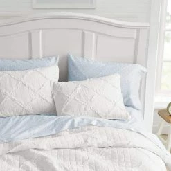 Hot Sale 😀 Cheapest 😉 Maisy 3-Piece White Solid Cotton Full/Queen Quilt Set by Laura Ashley 😍 🔥 -Becky Cameron Shop laura ashley bedding sets ushsa91043935 1f 1000