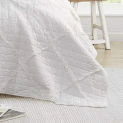 Hot Sale 😀 Cheapest 😉 Maisy 3-Piece White Solid Cotton Full/Queen Quilt Set by Laura Ashley 😍 🔥 -Becky Cameron Shop laura ashley bedding sets ushsa91043935 44 1000