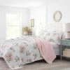 Best deal 😀 Best deal 🛒 Honeysuckle 3-Piece Pink Floral Cotton Full/Queen Quilt Set by Laura Ashley 😉 🔥