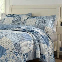 Deals ✔️ Budget 🤩 Paisley Patchwork 3-Piece Blue Floral Cotton King Quilt Set by Laura Ashley 🔔 🎉 -Becky Cameron Shop laura ashley bedding sets ushsa91126128 4f 1000