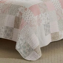 Outlet 🥰 Deals 😀 Celina Patchwork 3-Piece Pink Floral Cotton King Quilt Set by Laura Ashley ✨ 🎁 -Becky Cameron Shop laura ashley bedding sets ushsa91151359 1f 1000