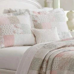 Outlet 🥰 Deals 😀 Celina Patchwork 3-Piece Pink Floral Cotton King Quilt Set by Laura Ashley ✨ 🎁 -Becky Cameron Shop laura ashley bedding sets ushsa91151359 31 1000