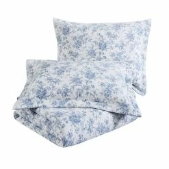 Cheapest 👏 Best Sale 💯 Walled Garden 3-Piece Blue Floral Cotton Full/Queen Quilt Set by Laura Ashley 💯 🥰 -Becky Cameron Shop laura ashley bedding sets ushsa91169167 76 1000
