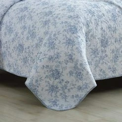 Cheapest 👏 Best Sale 💯 Walled Garden 3-Piece Blue Floral Cotton Full/Queen Quilt Set by Laura Ashley 💯 🥰 -Becky Cameron Shop laura ashley bedding sets ushsa91169167 fa 1000