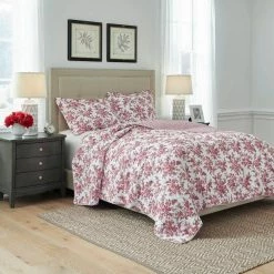 Best deal ✨ Cheapest ✔️ Annalise 3-Piece Red Cotton King Quilt Set by Laura Ashley 🎉 🥰 -Becky Cameron Shop laura ashley bedding sets ushsa91195147 31 1000