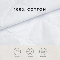 Cheap ✨ New ⭐ Cyndie Solid 3-Piece White Cotton Full / Queen Quilt Set by Laura Ashley 🥰 🛒 -Becky Cameron Shop laura ashley bedding sets ushsa91218524 4f 1000