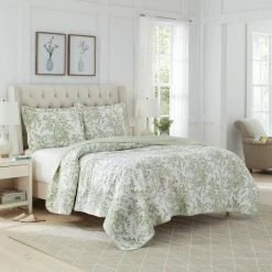 Deals 🤩 Discount 🛒 Bedford 2-Piece Green Cotton Twin Quilt Set by Laura Ashley ❤️ 🎉 -Becky Cameron Shop laura ashley bedding sets ushsa91218529 31 1000