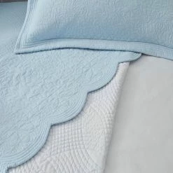 Promo ✨ Best deal 🔔 Solid Trellis Stitch 4-Piece Blue Cotton Daybed Bonus Set by Laura Ashley 😉 ❤️ -Becky Cameron Shop laura ashley bedding sets ushsfk1224705 4f 1000