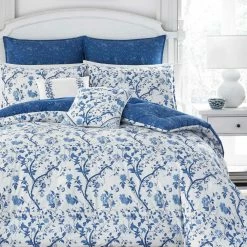 Best Sale ❤️ Top 10 ✔️ Elise 3-Piece Blue Floral Cotton Full/Queen Duvet Cover Set by Laura Ashley 👏 ⭐ -Becky Cameron Shop laura ashley bedding sets ushsfn1064194 31 1000