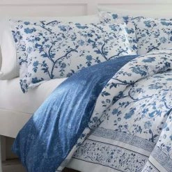Best reviews of 🎁 Best reviews of 💯 Charlotte 3-Piece Blue Floral Cotton Full/Queen Duvet Cover Set by Laura Ashley 🧨 😍 -Becky Cameron Shop laura ashley bedding sets ushsfn1065066 4f 1000