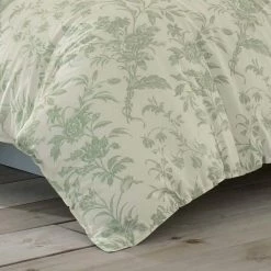 Promo 🎉 Outlet 😍 Natalie 3-Piece Green Floral Cotton King Duvet Cover Set by Laura Ashley ✨ 👏 -Becky Cameron Shop laura ashley bedding sets ushsfn1065082 1f 1000