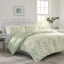 Promo 🎉 Outlet 😍 Natalie 3-Piece Green Floral Cotton King Duvet Cover Set by Laura Ashley ✨ 👏 -Becky Cameron Shop laura ashley bedding sets ushsfn1065082 31 1000