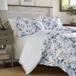 Best reviews of 😍 Best deal 🎉 Chloe 3-Piece Blue Floral Cotton King Duvet Cover Set by Laura Ashley 🥰 ✨ -Becky Cameron Shop laura ashley bedding sets ushsfn1088425 4f 1000