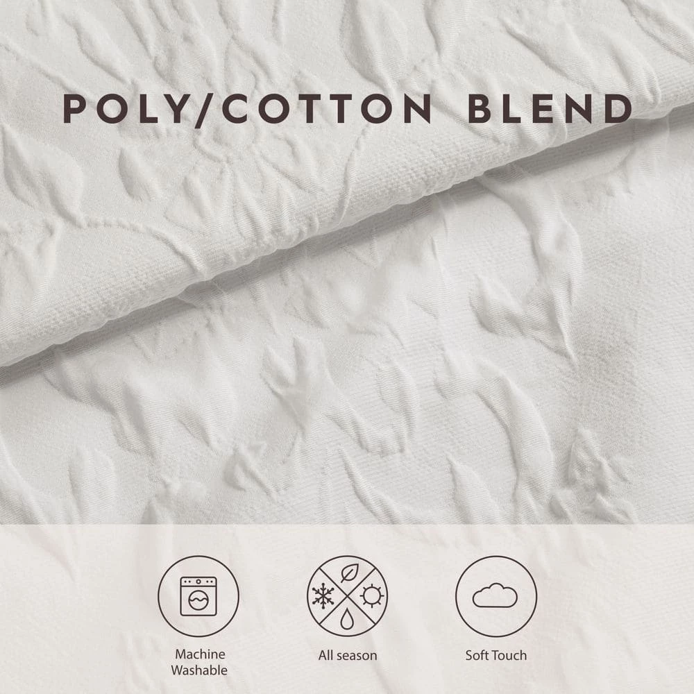 Budget ๐ Promo ๐งจ Rowland 3-Piece White Cotton Blend King Duvet Cover Set by Laura Ashley ๐ โ 4 Budget ๐ Promo ๐งจ Rowland 3-Piece White Cotton Blend King Duvet Cover Set by Laura Ashley ๐ โ - Image 4