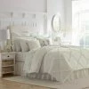 Cheapest 🧨 Best Sale ⌛ Adelina 3-Piece White Solid Cotton Full/Queen Duvet Cover Set by Laura Ashley 🌟 ⌛