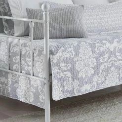 Top 10 😀 Outlet ✔️ Venetia 4-Piece Light Gray Cotton Bonus Daybed Set by Laura Ashley 🥰 🥰 -Becky Cameron Shop laura ashley bedding sets ushsgj1192521 1f 1000