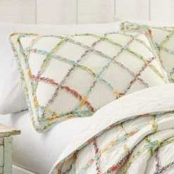 Best reviews of ⭐ Wholesale 🎁 Ruffle Garden 1-Piece Beige Geometric Cotton Standard Sham by Laura Ashley 🥰 ❤️ -Becky Cameron Shop laura ashley pillowcases 197786 4f 1000