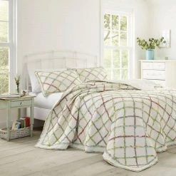 Best reviews of ⭐ Wholesale 🎁 Ruffle Garden 1-Piece Beige Geometric Cotton Standard Sham by Laura Ashley 🥰 ❤️ -Becky Cameron Shop laura ashley pillowcases 197786 c3 1000