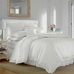 Top 10 ❤️ Outlet ✨ Annabella 1-Piece White Cotton European Sham by Laura Ashley ⭐ 🧨 -Becky Cameron Shop laura ashley pillowcases 221290 40 1000
