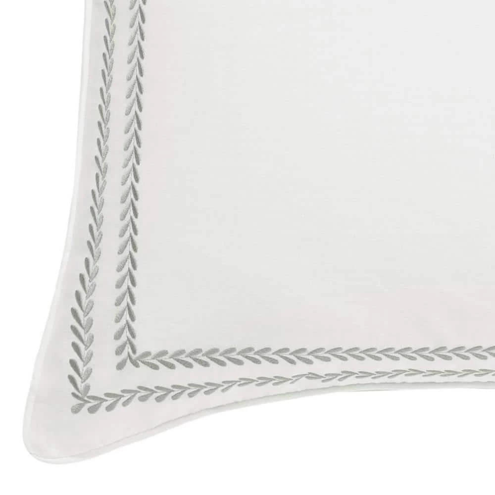 Best Sale 💯 Top 10 🔔 Stitched Vine Leaf 2-Piece Gray Solid Cotton European Shams by Laura Ashley 😉 🎉 3 Best Sale 💯 Top 10 🔔 Stitched Vine Leaf 2-Piece Gray Solid Cotton European Shams by Laura Ashley 😉 🎉 - Image 3