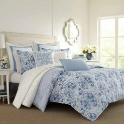 Best Pirce 👍 Hot Sale ❤️ Mila 1-Piece Blue Solid Cotton Blend European Sham by Laura Ashley ⭐ 🥰 -Becky Cameron Shop laura ashley pillowcases ushsgy1098185 31 1000
