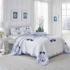 Buy 🌟 Flash Sale 🛒 Rosaleen 1-Piece Blue Cotton Standard Sham by Laura Ashley 😉 ❤️ -Becky Cameron Shop laura ashley pillowcases ushsgz1207400 31 1000
