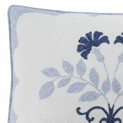 Buy 🌟 Flash Sale 🛒 Rosaleen 1-Piece Blue Cotton Standard Sham by Laura Ashley 😉 ❤️ -Becky Cameron Shop laura ashley pillowcases ushsgz1207400 4f 1000