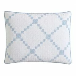Hot Sale 🤩 New 🤩 Melody Patchwork 1-Piece Blue Cotton King Sham by Laura Ashley 😍 🥰