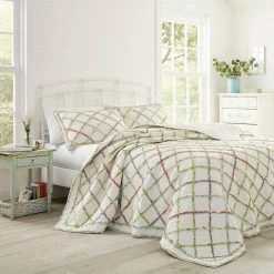 Flash Sale ✔️ Hot Sale 🎉 Ruffle Garden 1-Piece Multicolored Floral Cotton King Quilt by Laura Ashley 🎉 ⌛