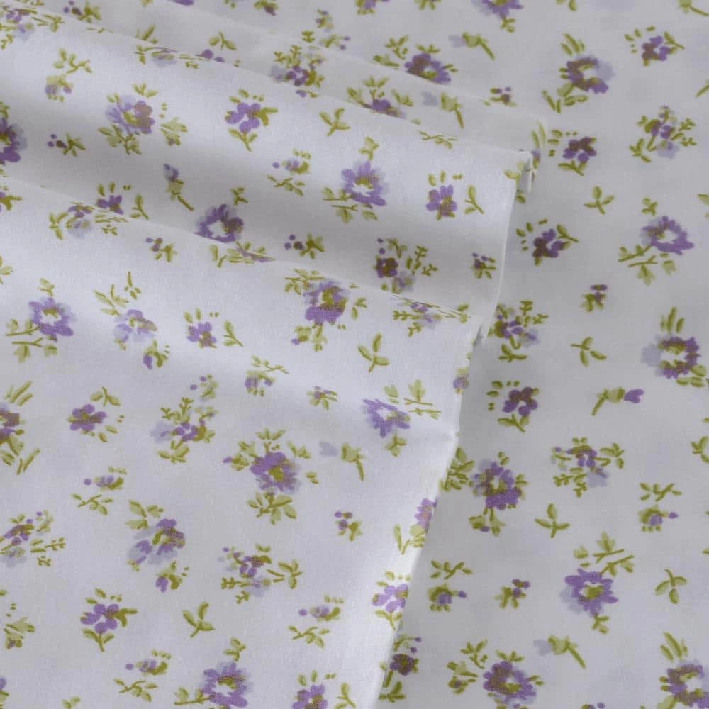 Top 10 ❤️ Cheap ⌛ Petite Fleur 4-Piece Purple Cotton Queen Sheet Set by Laura Ashley ⭐ ⭐ 2 Top 10 ❤️ Cheap ⌛ Petite Fleur 4-Piece Purple Cotton Queen Sheet Set by Laura Ashley ⭐ ⭐ - Image 2