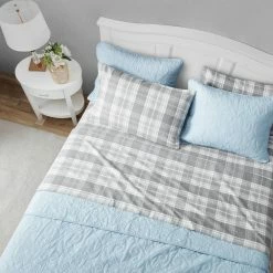 Coupon 😍 Hot Sale 😀 Mulholland 4-Piece Medium Gray Plaid Flannel Queen Sheet Set by Laura Ashley 🤩 🌟 -Becky Cameron Shop laura ashley sheet sets 223739 31 1000