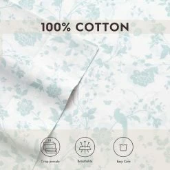 Cheapest 💯 Promo 🧨 Garden Palace 4-Piece Blue Floral Cotton King Sheet Set by Laura Ashley 🛒 🔔 -Becky Cameron Shop laura ashley sheet sets ushsa01035479 1f 1000