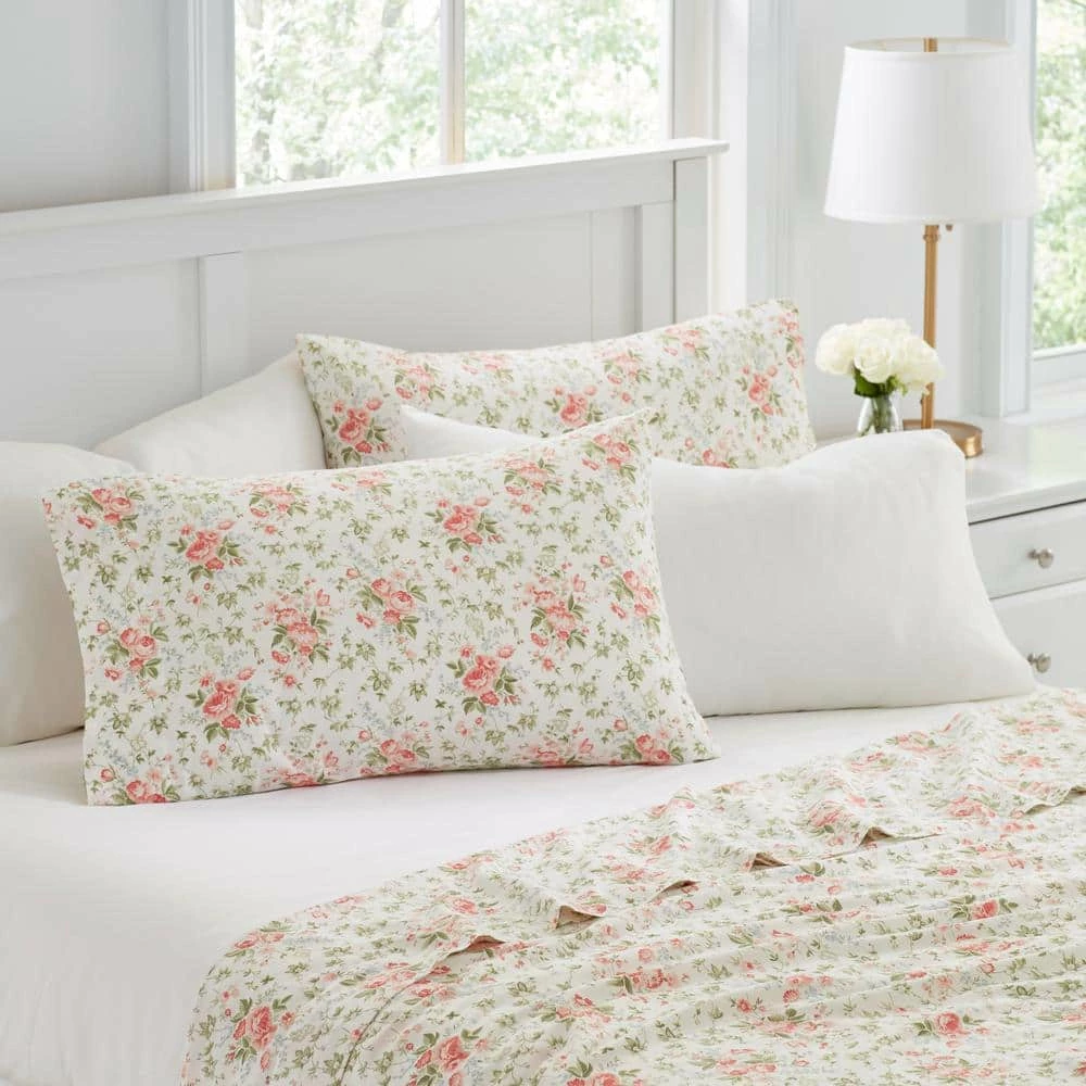 Outlet ๐ Hot Sale ๐ Marissa 6-Piece Red Floral Cotton King Sheet Set by Laura Ashley ๐ฏ โ๏ธ 4 Outlet ๐ Hot Sale ๐ Marissa 6-Piece Red Floral Cotton King Sheet Set by Laura Ashley ๐ฏ โ๏ธ - Image 4