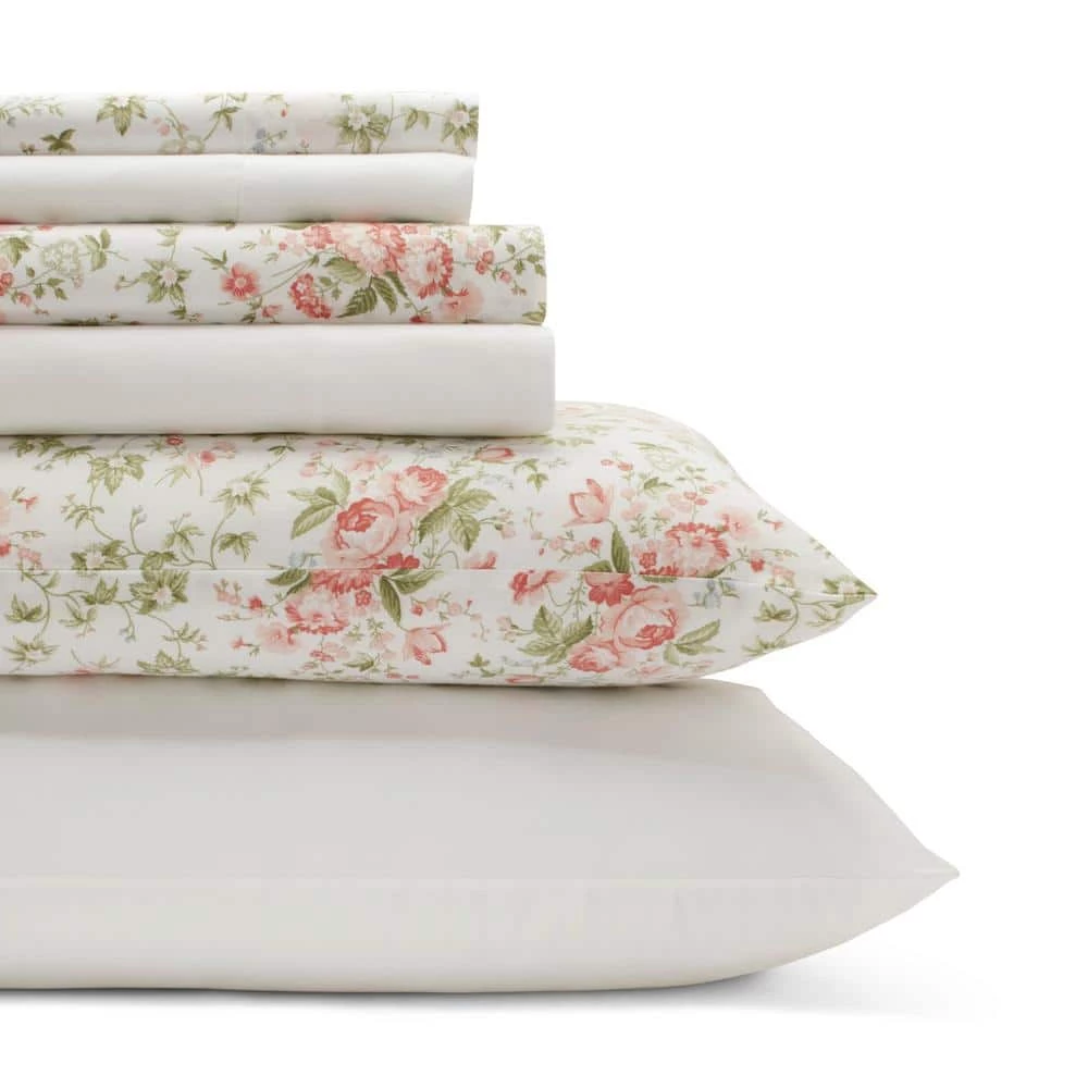 Outlet ๐ Hot Sale ๐ Marissa 6-Piece Red Floral Cotton King Sheet Set by Laura Ashley ๐ฏ โ๏ธ 1 Outlet ๐ Hot Sale ๐ Marissa 6-Piece Red Floral Cotton King Sheet Set by Laura Ashley ๐ฏ โ๏ธ