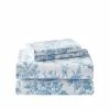 Deals 🧨 Brand new 🎁 Vanessa Flannel 4-Piece Blue Floral Cotton King Sheet Set by Laura Ashley 👏 😉