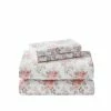 Discount 🤩 New 💯 Lisalee 4-Piece Pink Floral Brushed Cotton Flannel King Sheet Set by Laura Ashley ❤️ 🔥