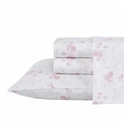 Brand new 🎁 New 🎉 Garden Muse 4-Piece Pink Floral T300 Cotton King Sheet Set by Laura Ashley 😀 ⭐