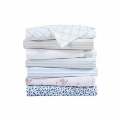 Promo 😉 Best Sale 💯 Ramona 4-Piece Blue Striped T300 Cotton Queen Sheet Set by Laura Ashley 🎁 😍 -Becky Cameron Shop laura ashley sheet sets ushsa01176050 1f 1000