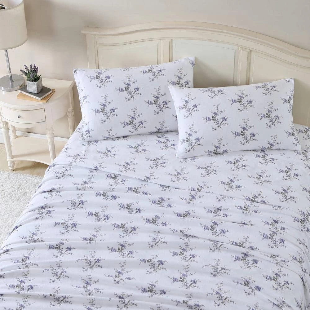 Top 10 ๐ Promo ๐ Jessika Flannel 4-Piece Purple Floral Cotton Queen Sheet Set by Laura Ashley ๐ ๐ฅฐ 7 Top 10 ๐ Promo ๐ Jessika Flannel 4-Piece Purple Floral Cotton Queen Sheet Set by Laura Ashley ๐ ๐ฅฐ - Image 7