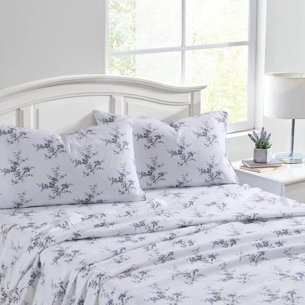 Top 10 ๐ Promo ๐ Jessika Flannel 4-Piece Purple Floral Cotton Queen Sheet Set by Laura Ashley ๐ ๐ฅฐ 2 Top 10 ๐ Promo ๐ Jessika Flannel 4-Piece Purple Floral Cotton Queen Sheet Set by Laura Ashley ๐ ๐ฅฐ - Image 2