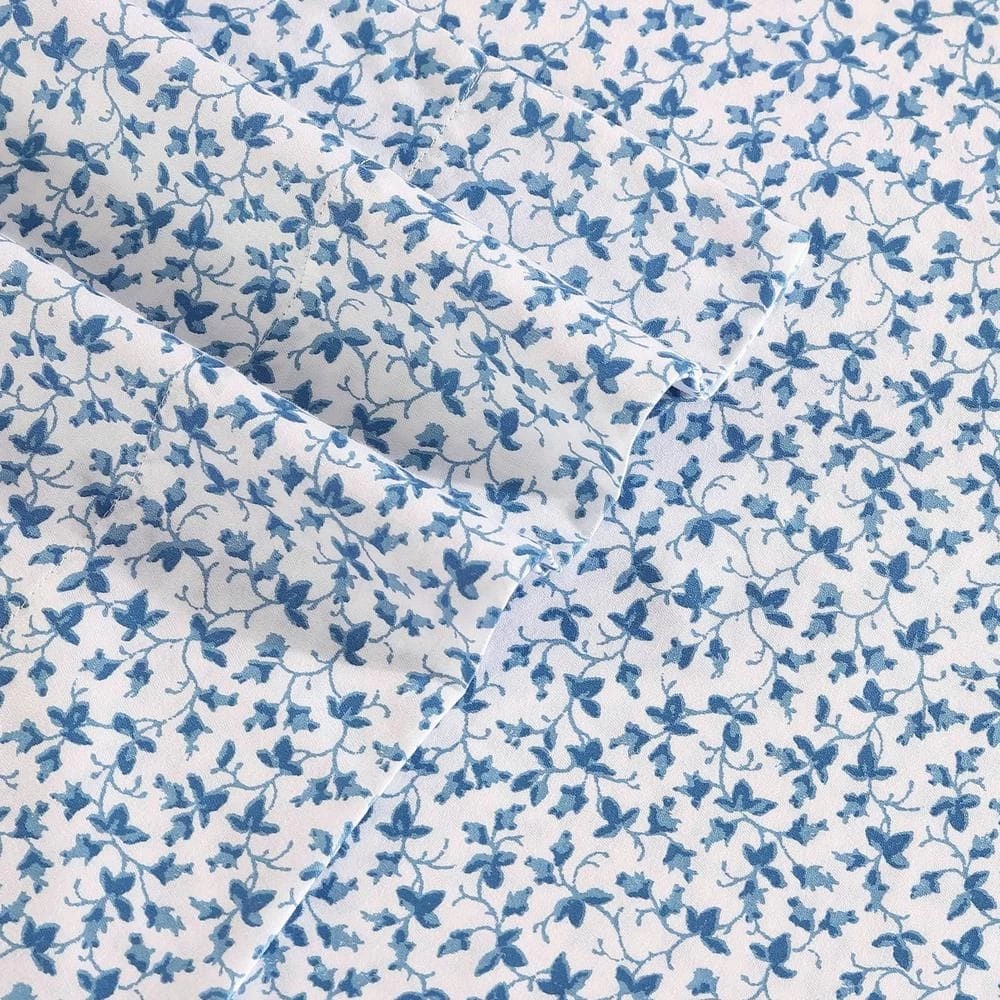 Wholesale ๐งจ Promo ๐ Lavange Vine 4-Piece Blue Cotton Queen Sheet Set by Laura Ashley ๐ฏ ๐ฏ 3 Wholesale ๐งจ Promo ๐ Lavange Vine 4-Piece Blue Cotton Queen Sheet Set by Laura Ashley ๐ฏ ๐ฏ - Image 3