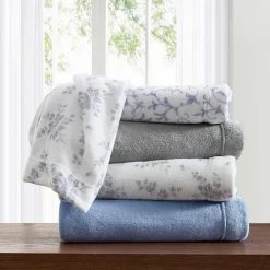 Brand new 🔥 Buy 🌟 Rachel 4-Piece Gray Plush Fleece Microfiber King Sheet Set by Laura Ashley 💯 🤩 -Becky Cameron Shop laura ashley sheet sets ushsa01196139 76 1000